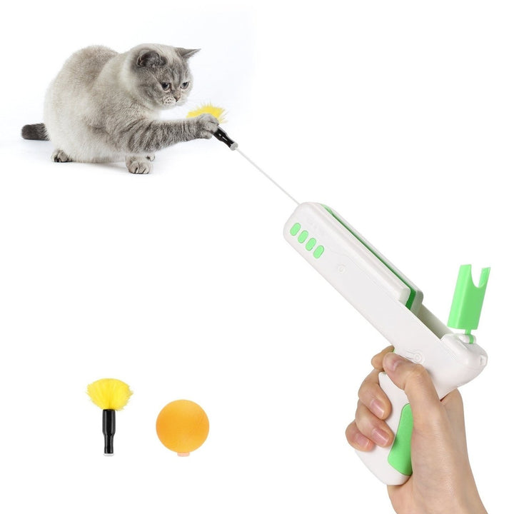 Interactive Cat Toy Gun Stick with Ball and Feather Image 8