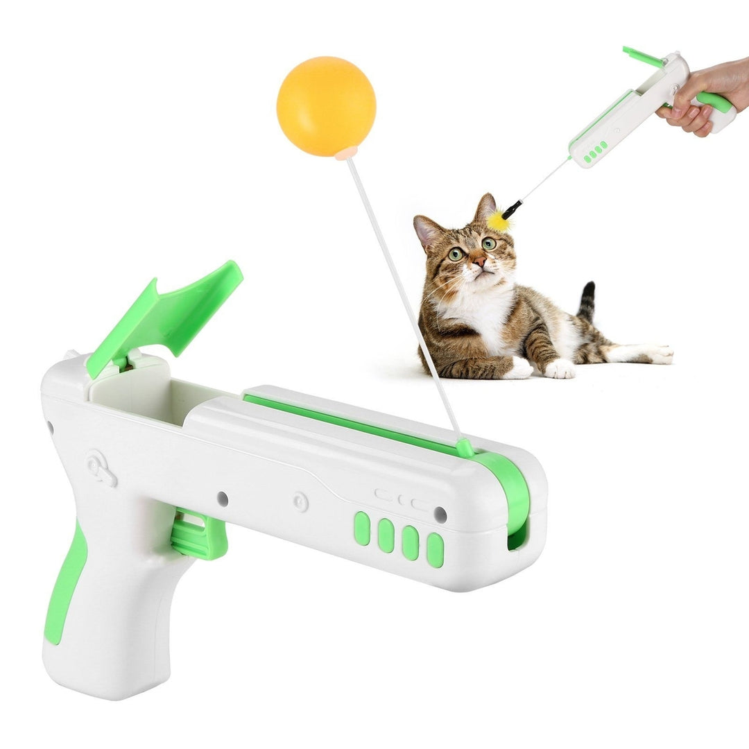 Interactive Cat Toy Gun Stick with Ball and Feather Image 9