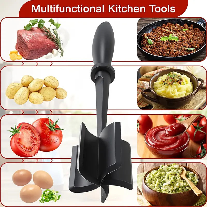 Kitchen Meat Chopper Ground Beef Masher Utensil Heat Resistant Non-Stick Image 4