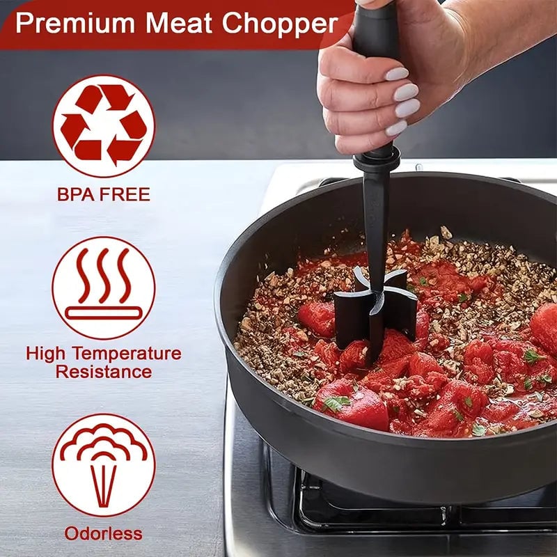 Kitchen Meat Chopper Ground Beef Masher Utensil Heat Resistant Non-Stick Image 7