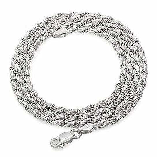 Italian 925 Silver Filled High Polish Finsh Rope Chain Image 1