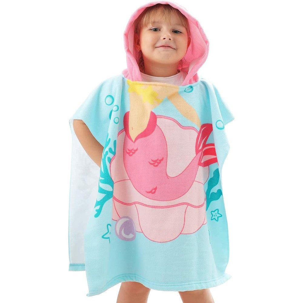 Kids Hooded Soft Microfiber Poncho Towel Image 2