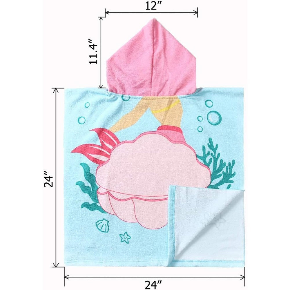 Kids Hooded Soft Microfiber Poncho Towel Image 7