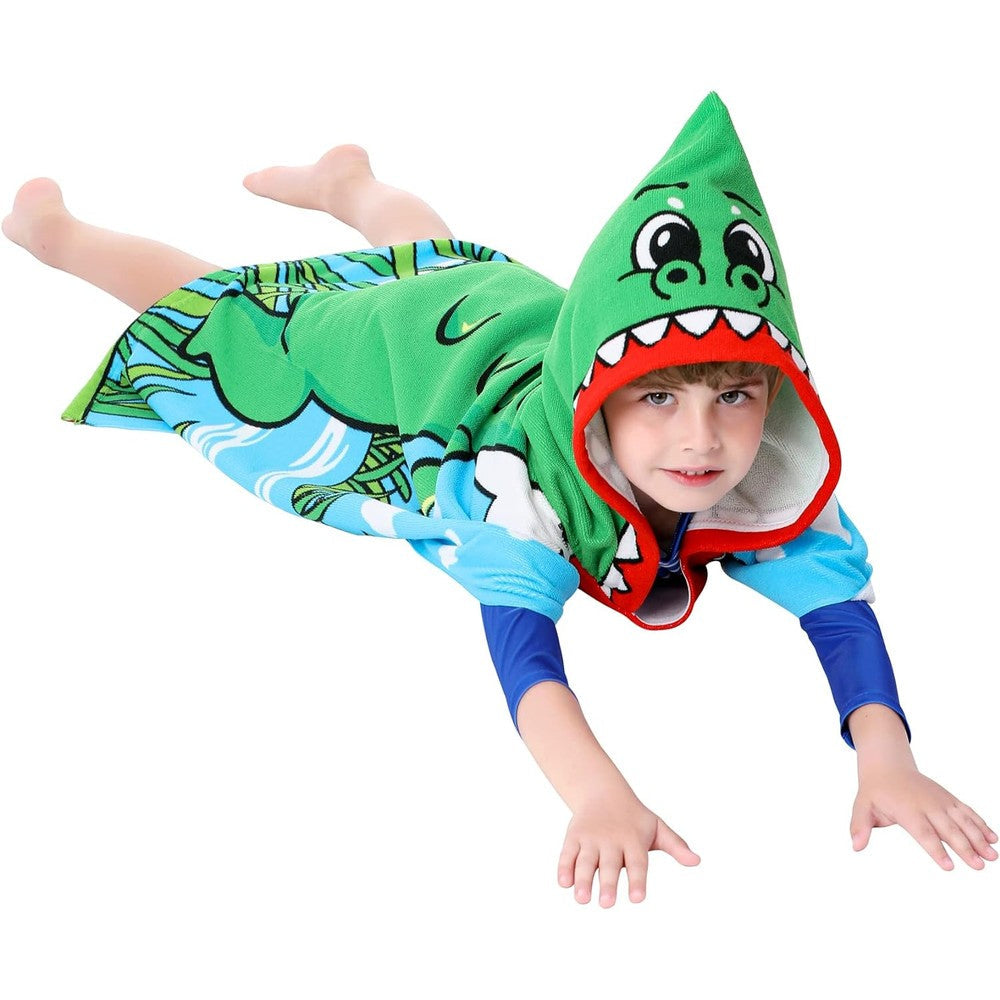 Kids Hooded Soft Microfiber Poncho Towel Image 9