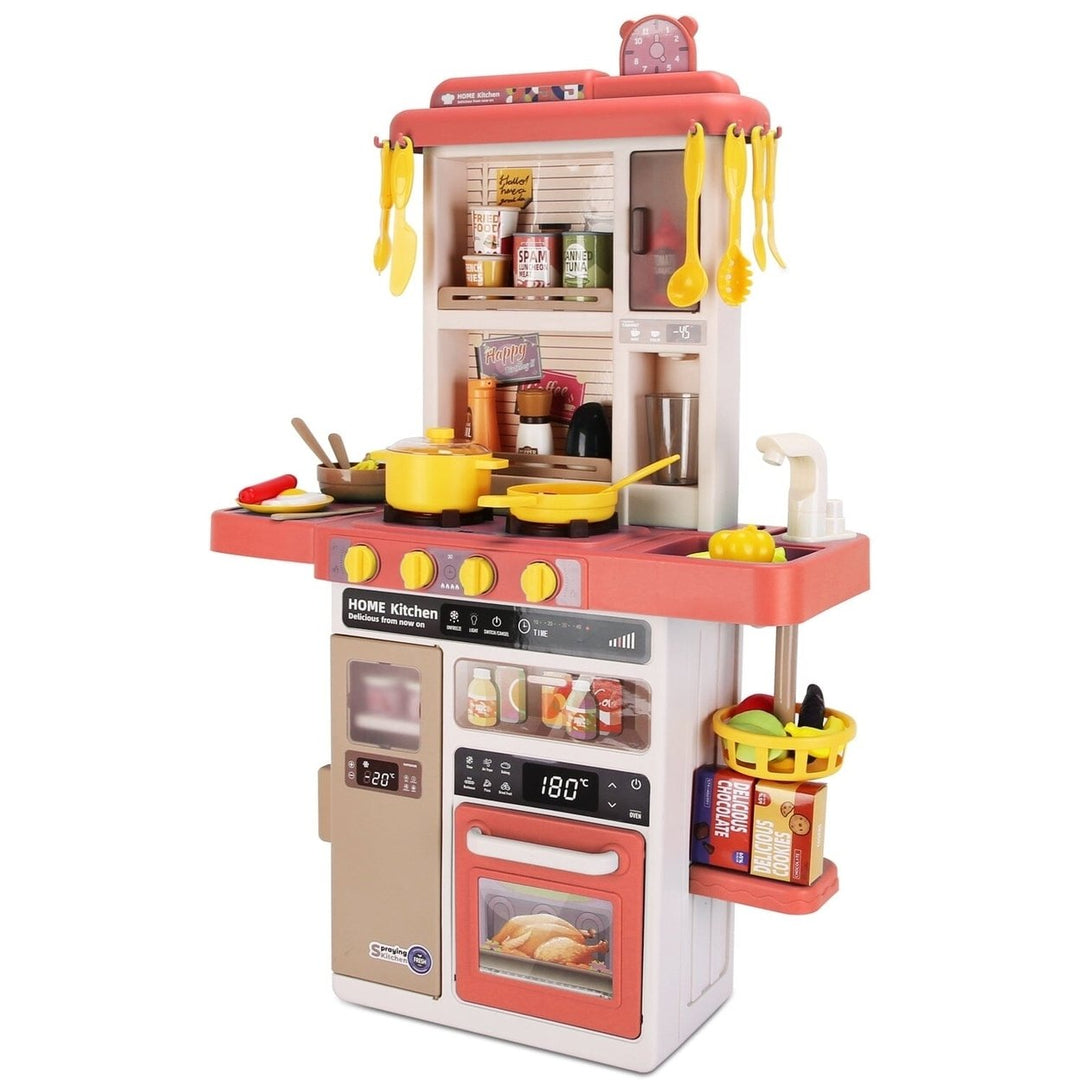 Kids Kitchen Play Set Interactive Pretend Kitchen Toys Cookware Image 1