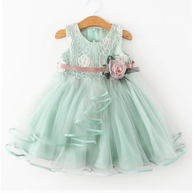 Kids Little Girls Dress Flower Swing Dress Image 1