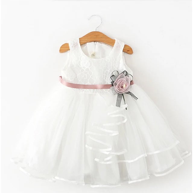 Kids Little Girls Dress Flower Swing Dress Image 2