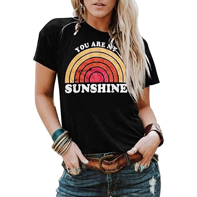 Kaislandy Womens You are My Sunshine T Shirt Image 1