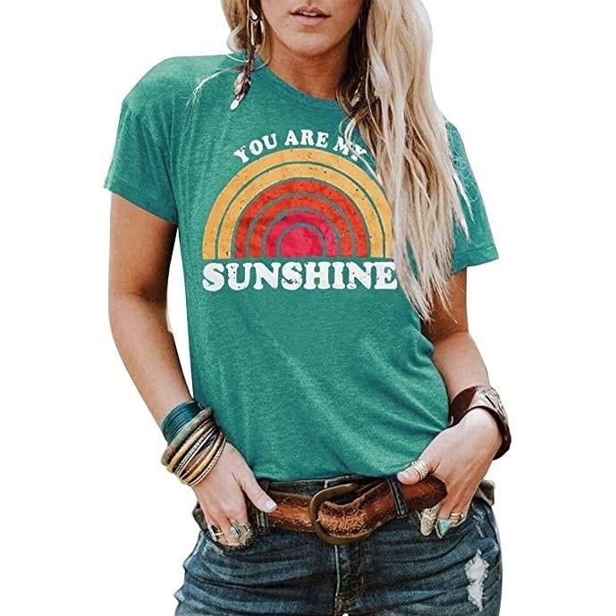 Kaislandy Womens You are My Sunshine T Shirt Image 2