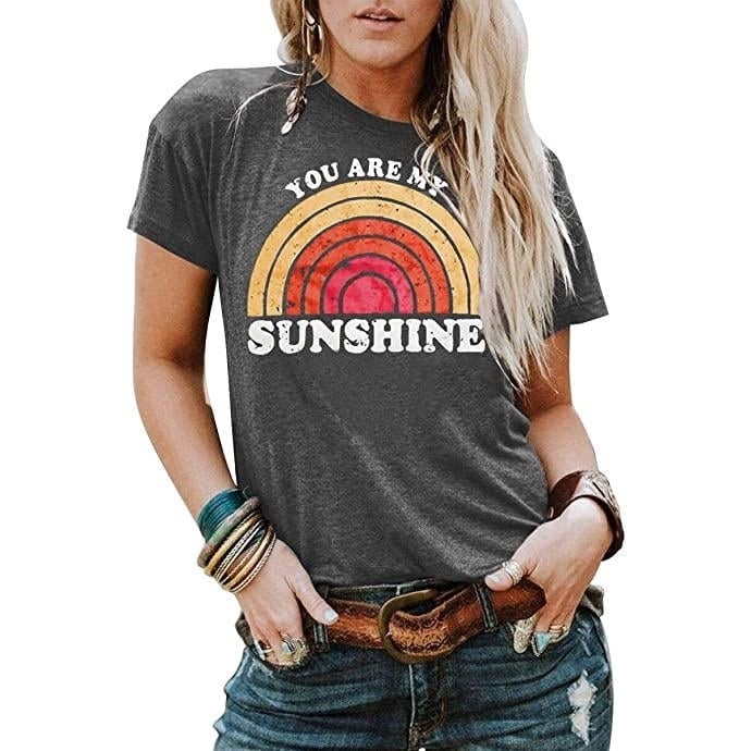 Kaislandy Womens You are My Sunshine T Shirt Image 4