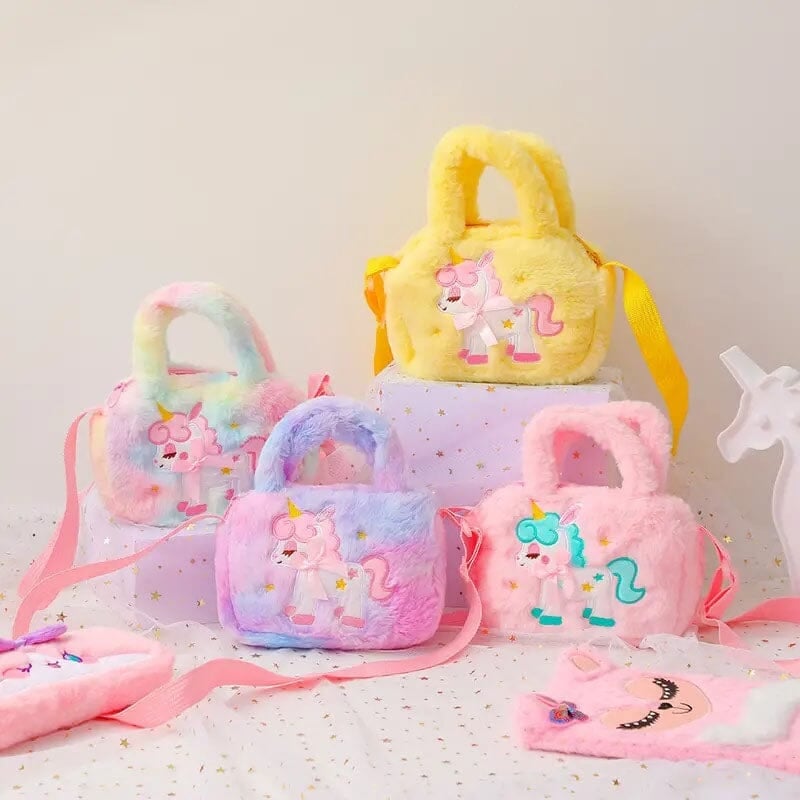 Kawaii Unicorn Pattern Plush Bag Image 1