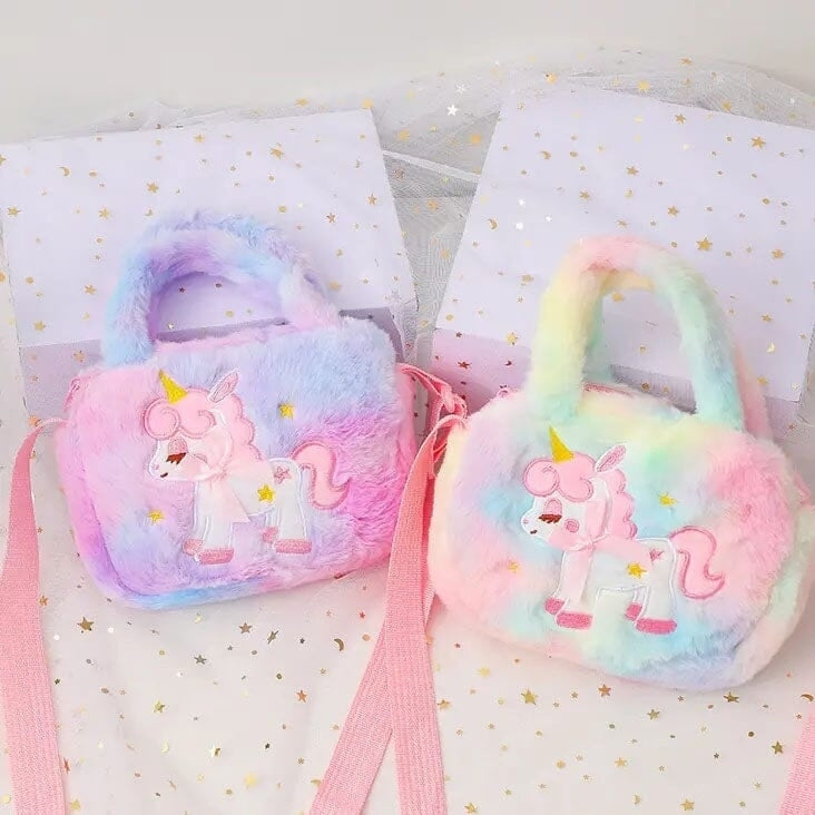 Kawaii Unicorn Pattern Plush Bag Image 7