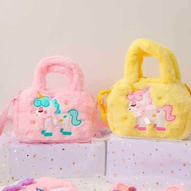 Kawaii Unicorn Pattern Plush Bag Image 8