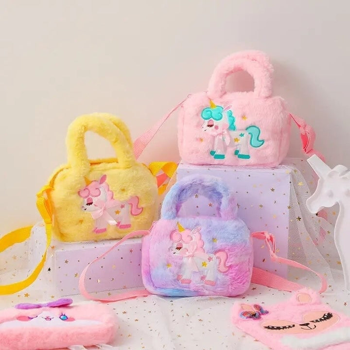 Kawaii Unicorn Pattern Plush Bag Image 9