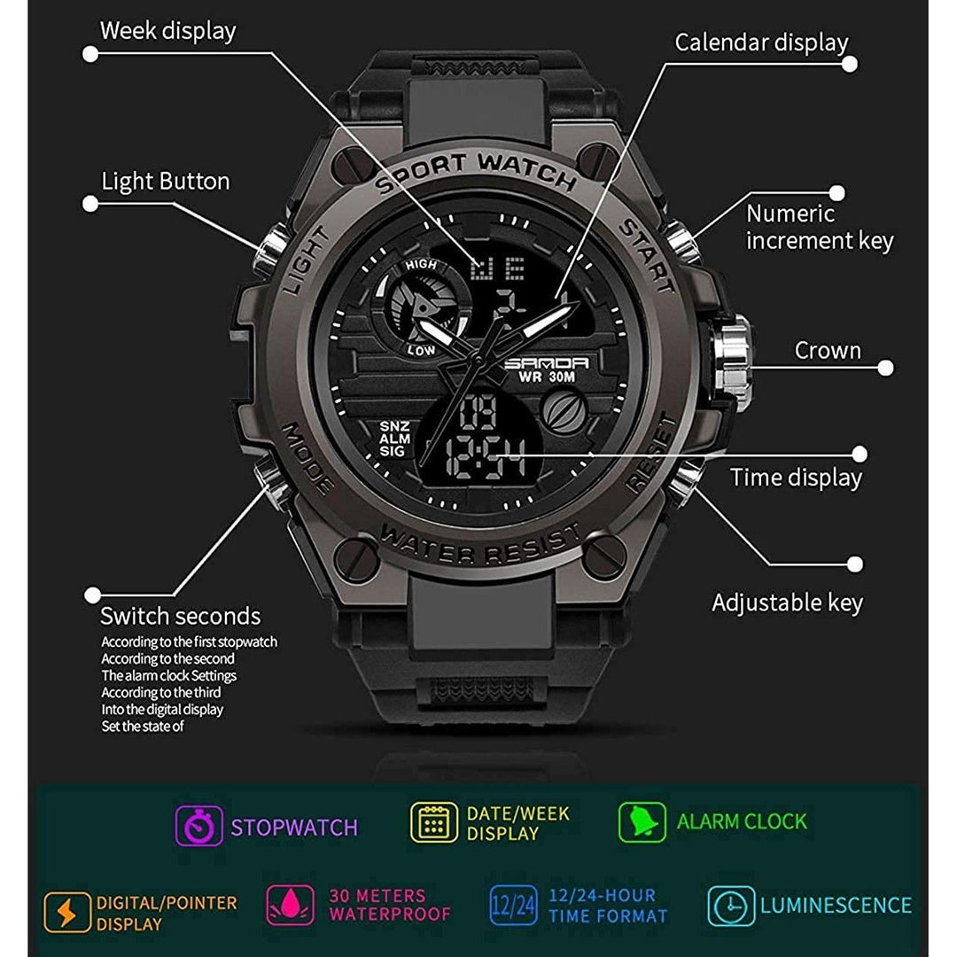 LED Digital Military Watch Classic Casual Sport Watch Image 7