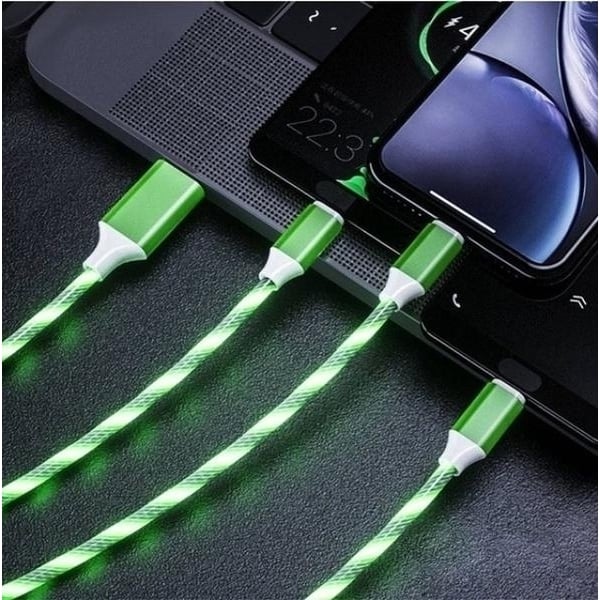 LED Light USB Charger Cable 3-in-1 Fast Charging Image 2