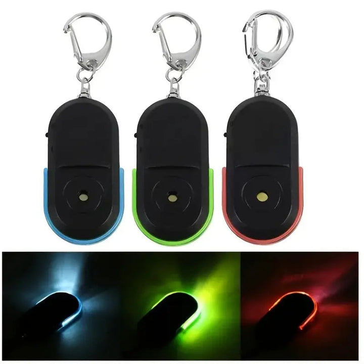 LED Whistle Key Finder Flashing Beeping Sound Control Alarm Anti-Lost Key Locator Finder Tracker With Key Ring Image 1