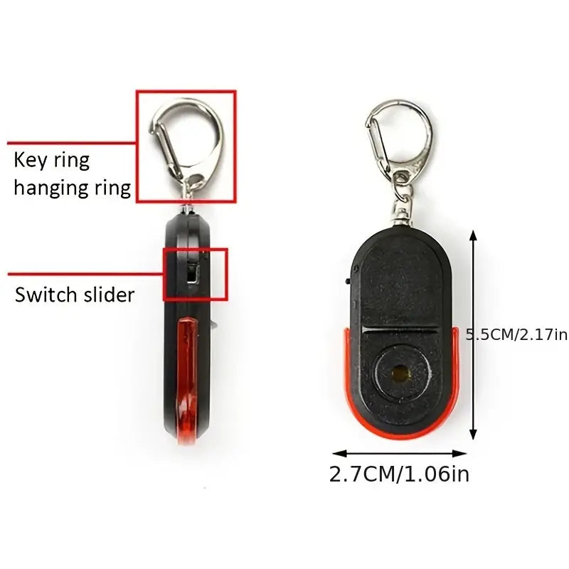 LED Whistle Key Finder Flashing Beeping Sound Control Alarm Anti-Lost Key Locator Finder Tracker With Key Ring Image 4