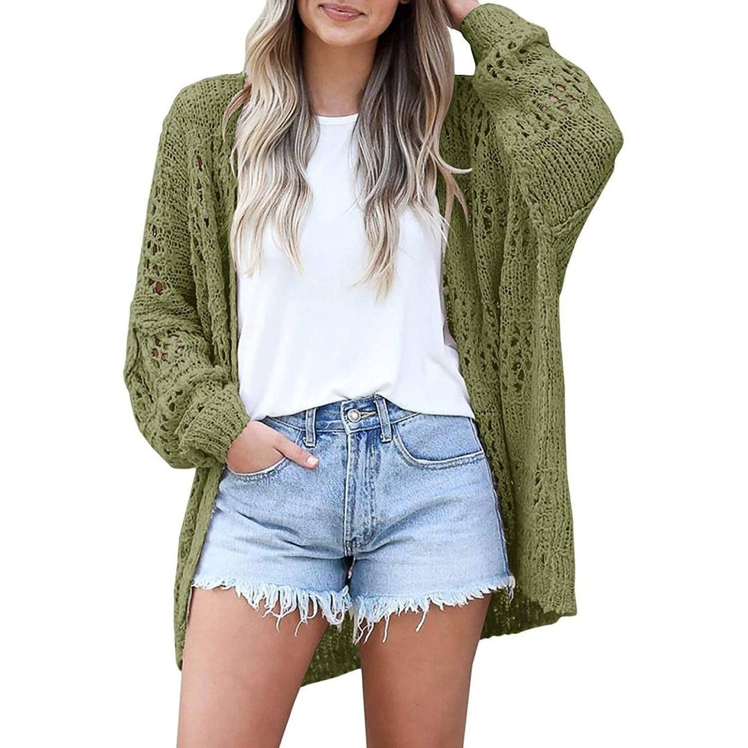 Ladies Crochet Cardigan Sweater Image 2