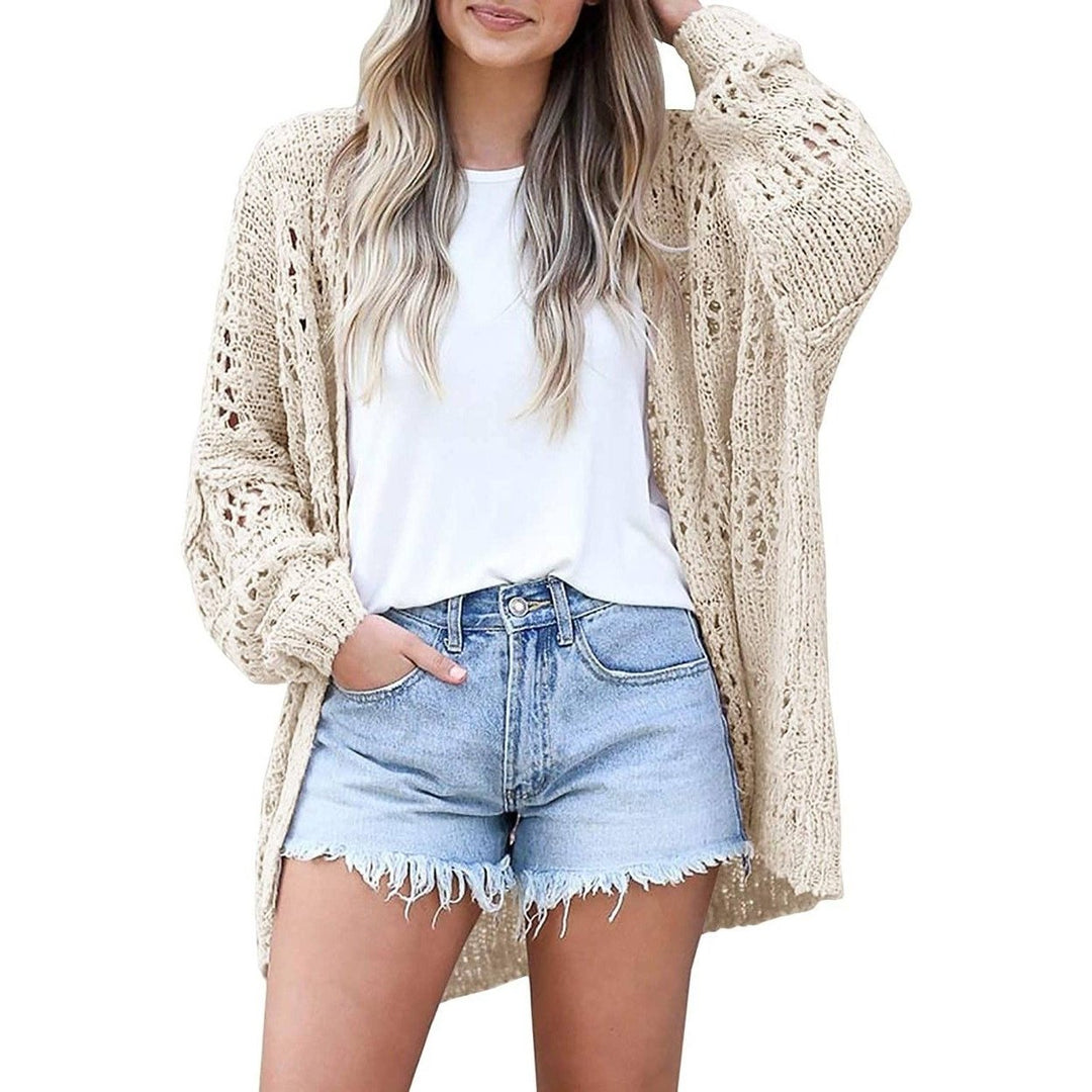 Ladies Crochet Cardigan Sweater Image 1