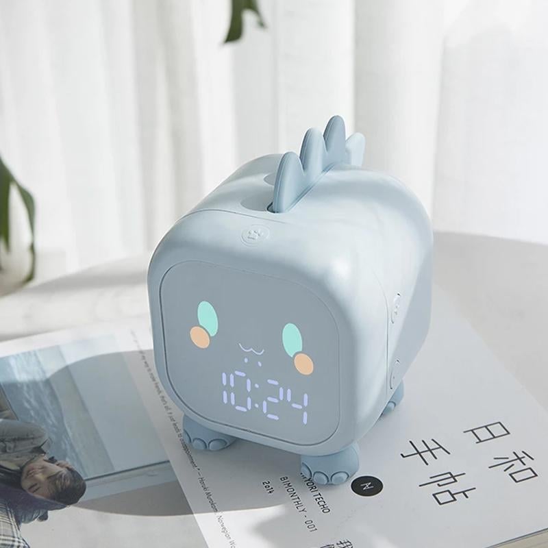 Led Cartoon Alarm Clock Voice Control Digital Image 1