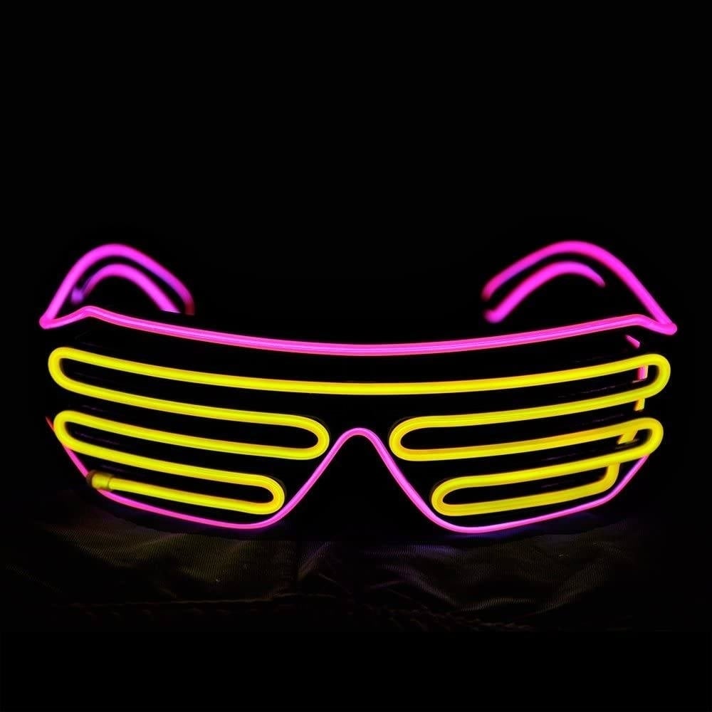 Light Up Shutter Neon Rave Flashing LED Sunglasses Image 1