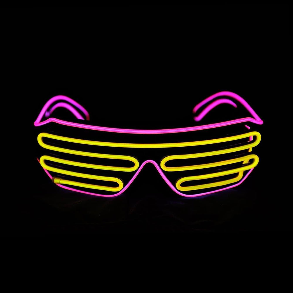 Light Up Shutter Neon Rave Flashing LED Sunglasses Image 2