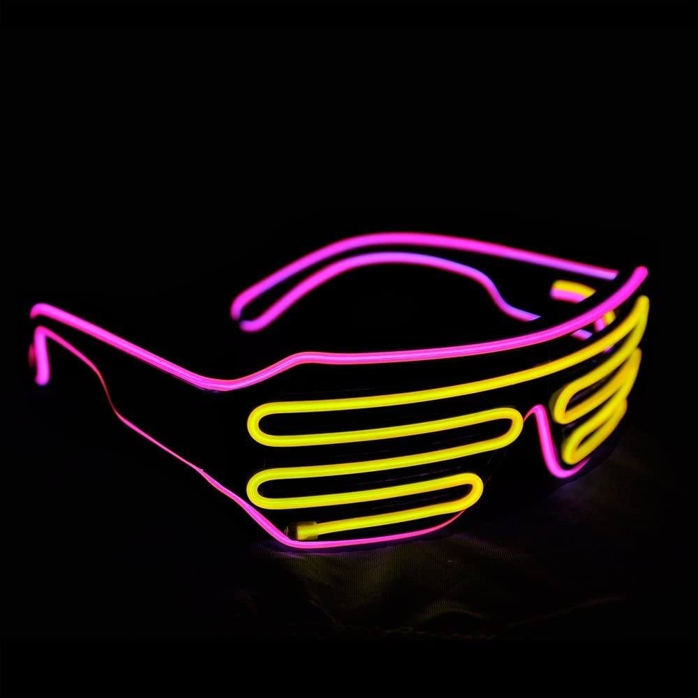 Light Up Shutter Neon Rave Flashing LED Sunglasses Image 3