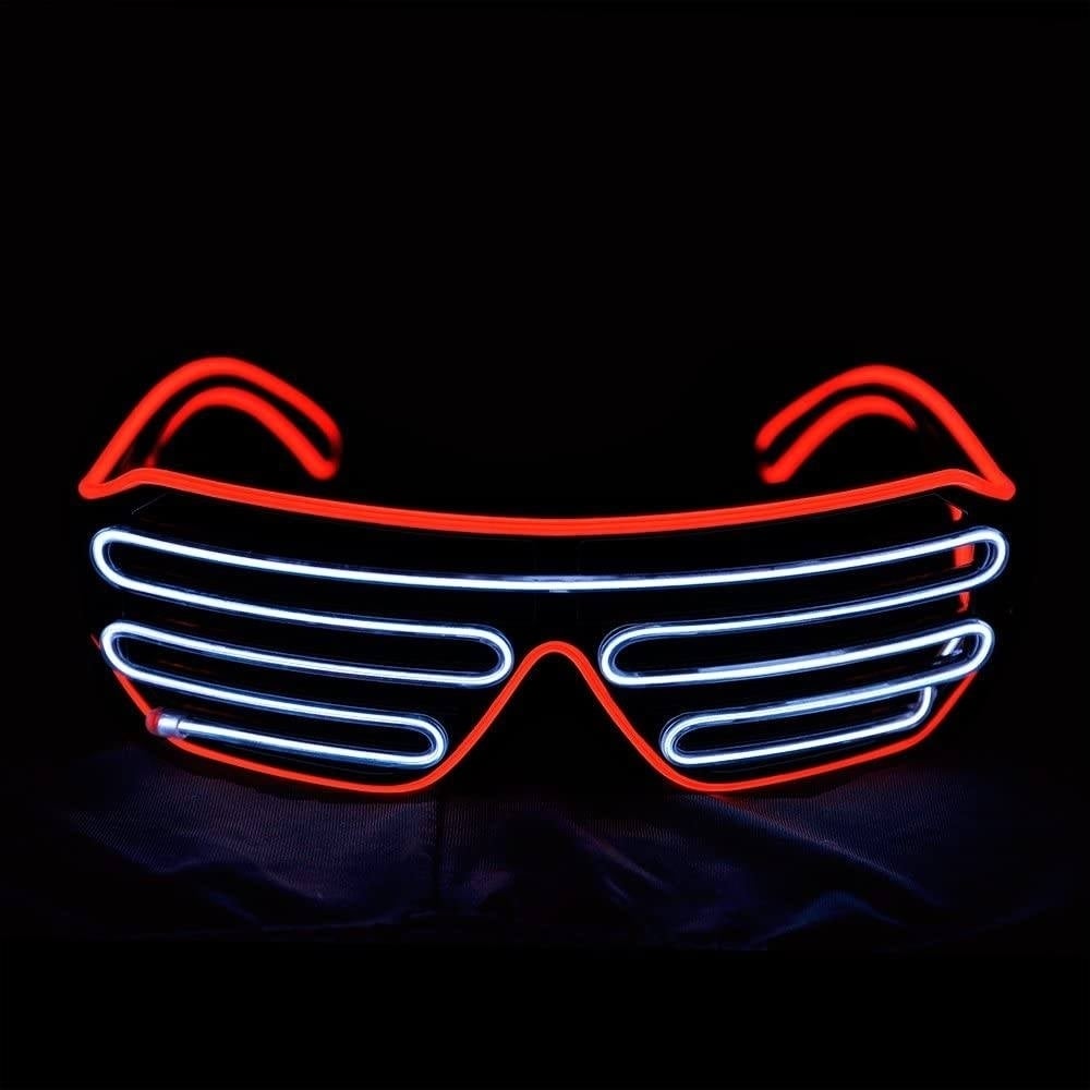 Light Up Shutter Neon Rave Flashing LED Sunglasses Image 4