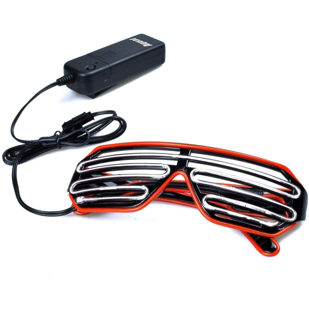 Light Up Shutter Neon Rave Flashing LED Sunglasses Image 8