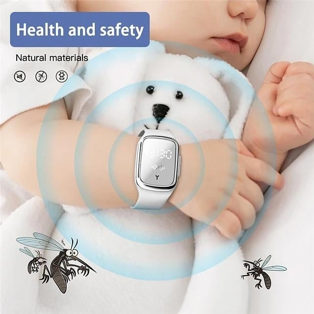 M2 Rechargeable Natural Ultrasonic Mosquito Repellent Watch Image 4