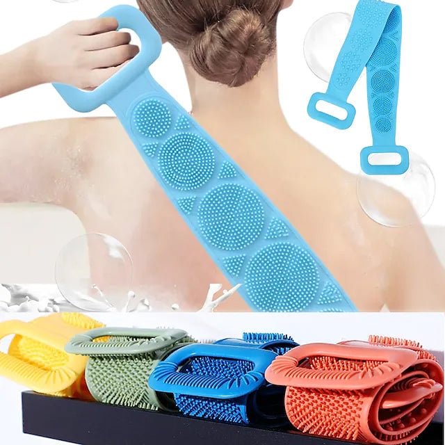 Magic Silicone Brush with Self-Adhesive Hook Bath Towel Image 1