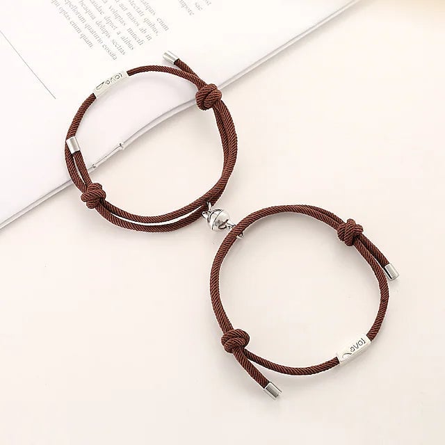 Magnetic Adjustable Simple Rope Couple Bracelet Image 1