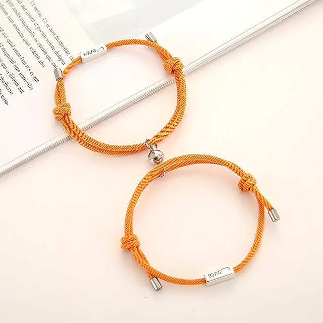 Magnetic Adjustable Simple Rope Couple Bracelet Image 2