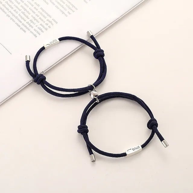 Magnetic Adjustable Simple Rope Couple Bracelet Image 3