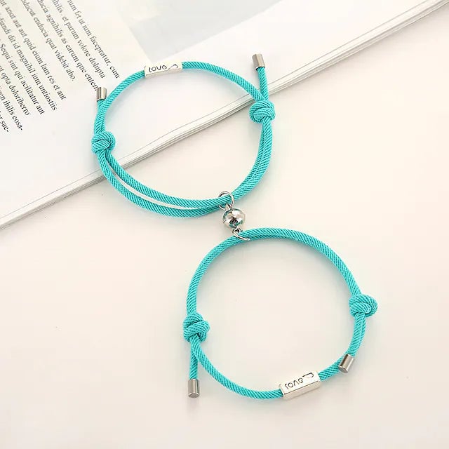 Magnetic Adjustable Simple Rope Couple Bracelet Image 4