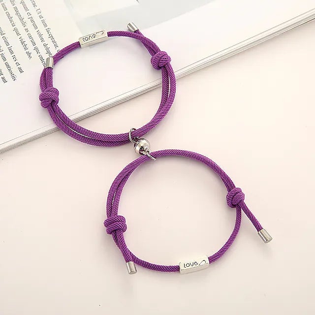 Magnetic Adjustable Simple Rope Couple Bracelet Image 8