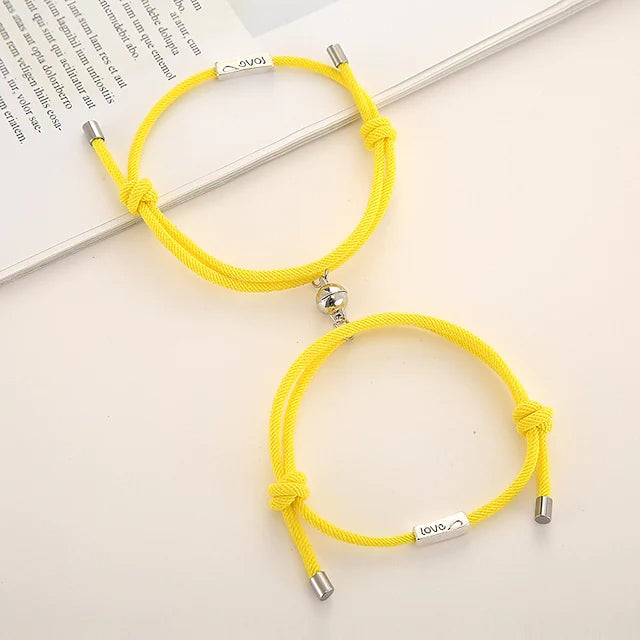 Magnetic Adjustable Simple Rope Couple Bracelet Image 10