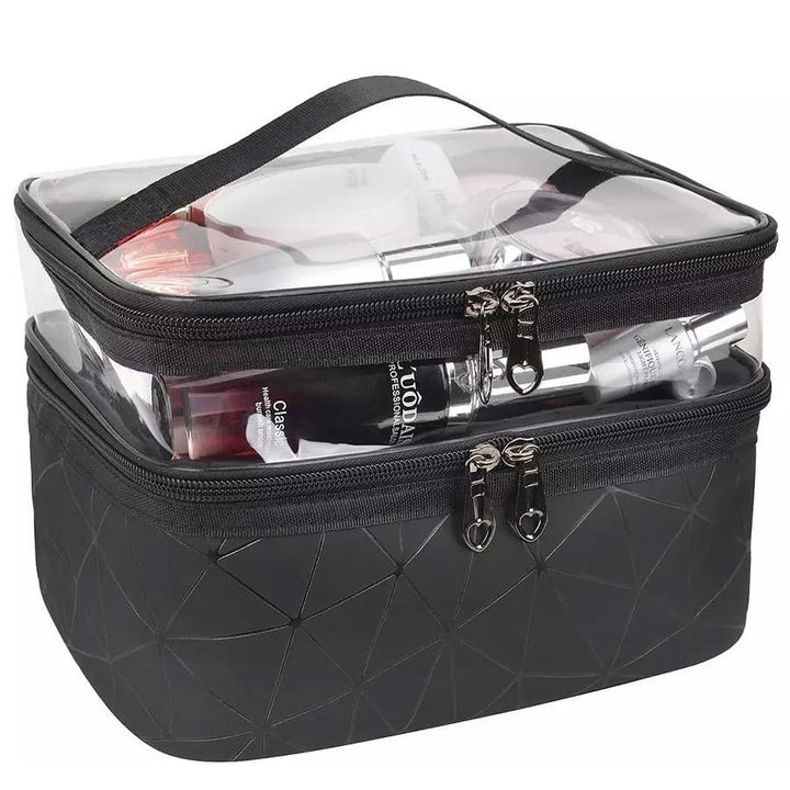 Makeup Bags Double layer Travel Cosmetic Cases Image 1