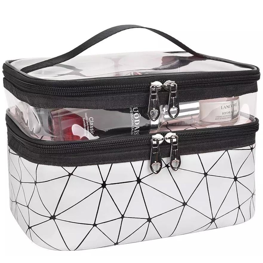 Makeup Bags Double layer Travel Cosmetic Cases Image 4