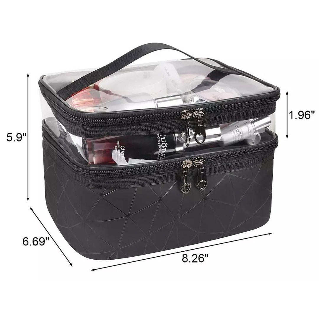 Makeup Bags Double layer Travel Cosmetic Cases Image 7