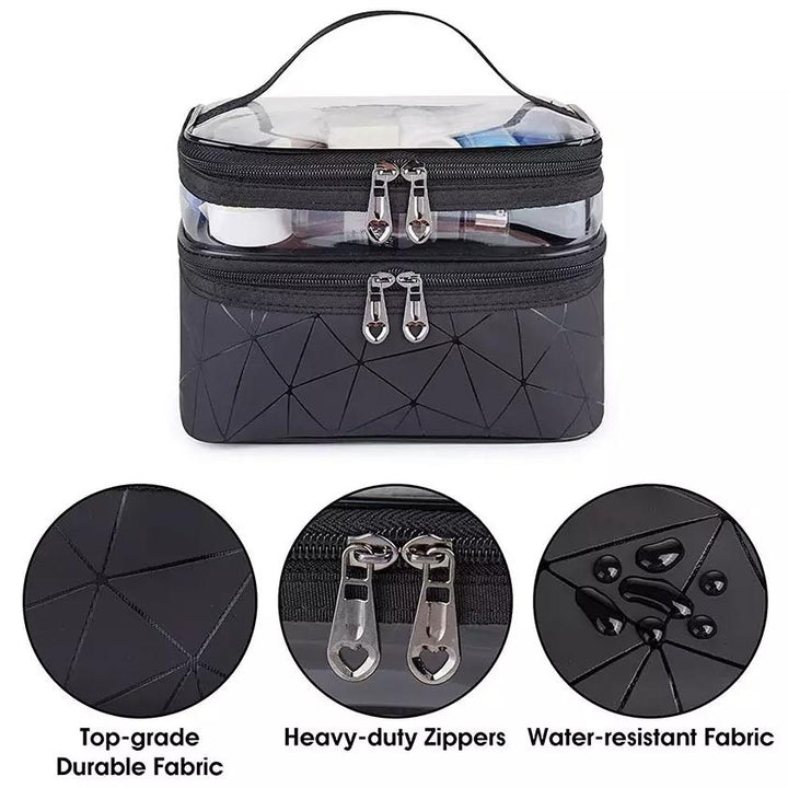 Makeup Bags Double layer Travel Cosmetic Cases Image 8