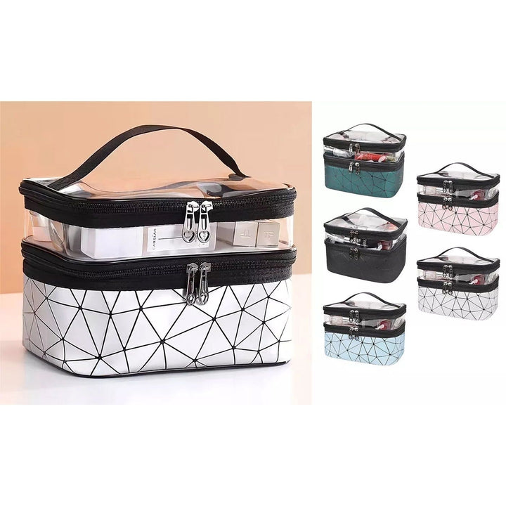 Makeup Bags Double layer Travel Cosmetic Cases Image 10