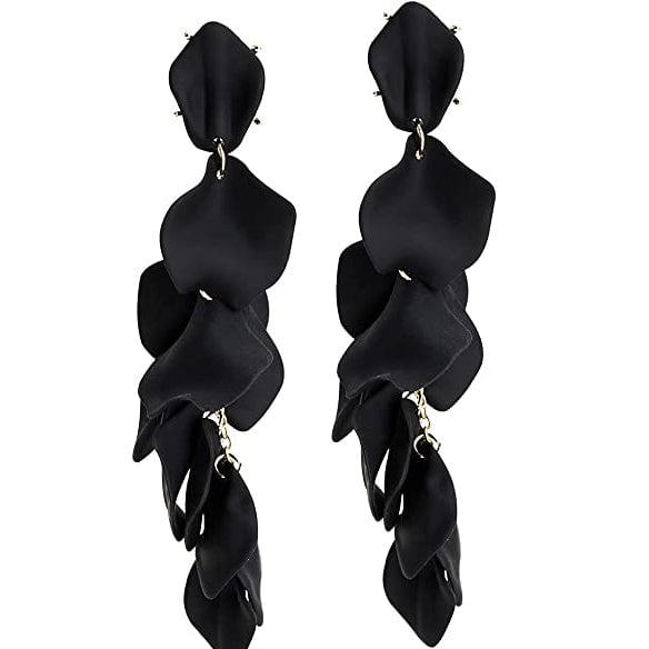 Long Acrylic Rose Petal Earrings Image 1