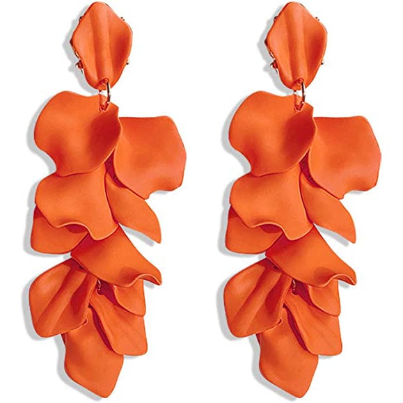 Long Acrylic Rose Petal Earrings Image 6