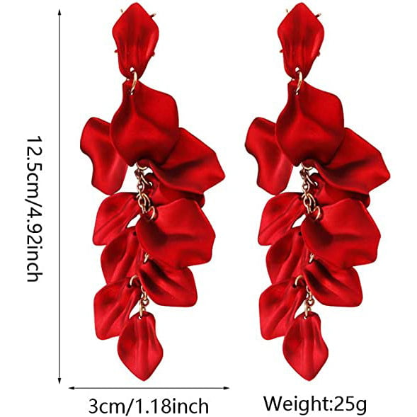 Long Acrylic Rose Petal Earrings Image 9