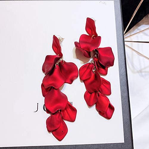 Long Acrylic Rose Petal Earrings Image 10