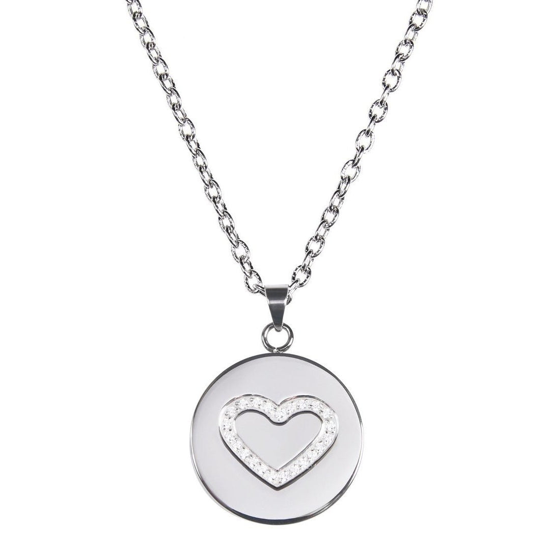 Love Faith and Survival Cubic Zirconia Disc Necklace Image 2