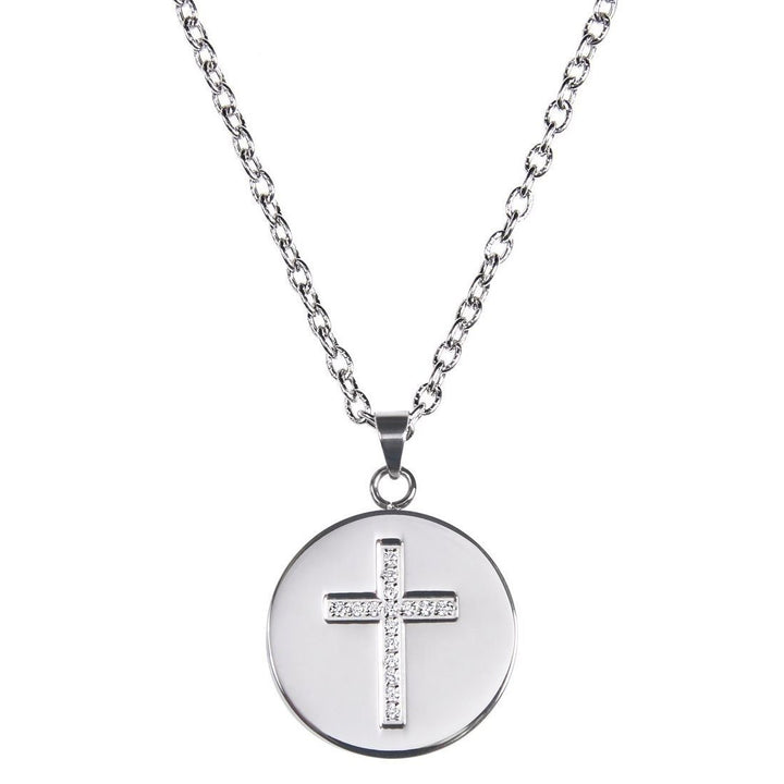 Love Faith and Survival Cubic Zirconia Disc Necklace Image 3