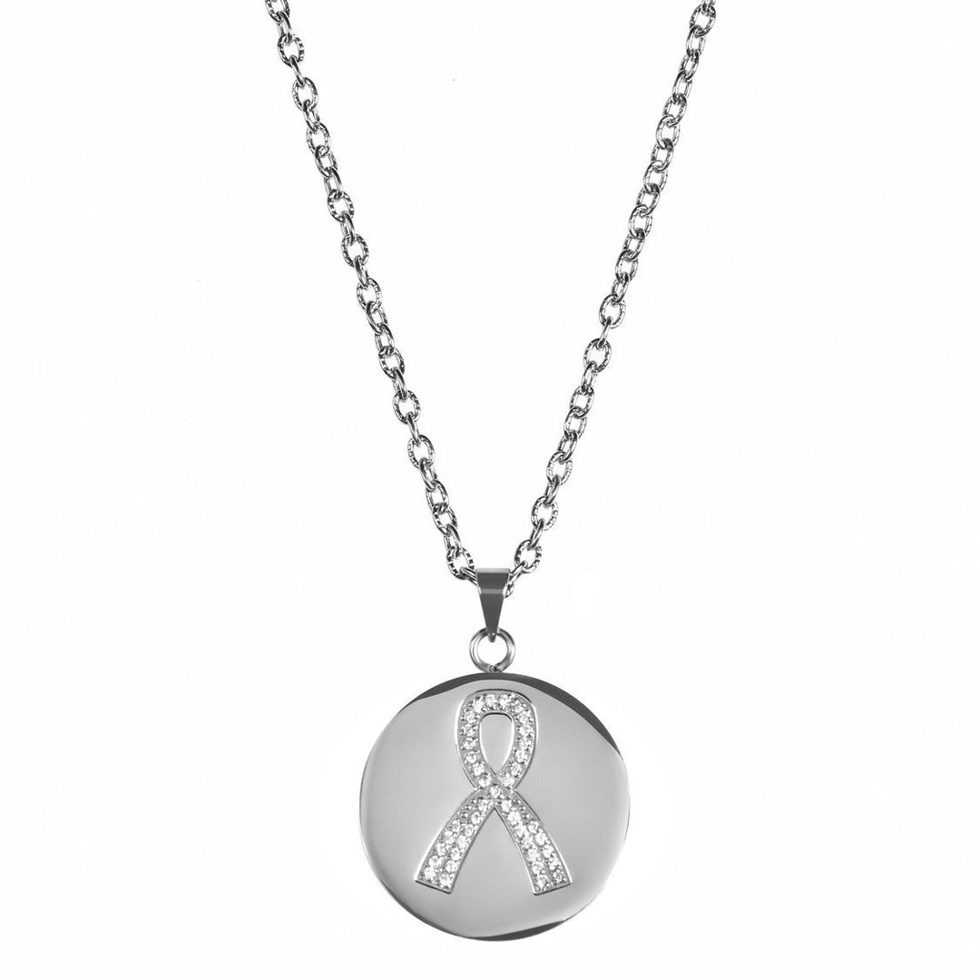 Love Faith and Survival Cubic Zirconia Disc Necklace Image 4